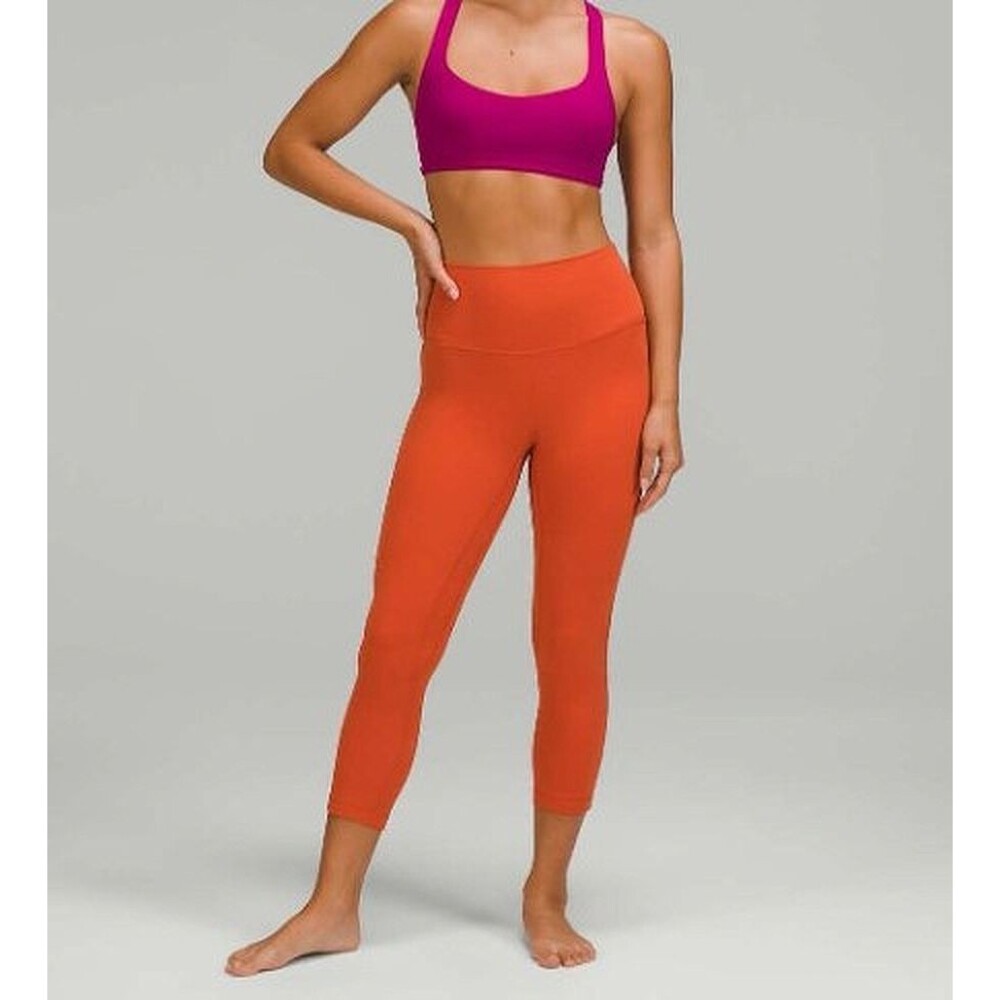 Lululemon Align High Rise Crop 23" Leggings Burnished Orange Size 8 LW6BGLS Des